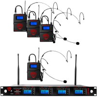 NADY 4W-1KU HM-10 四通道真分集無線頭戴系統（全向微型頭戴話筒）